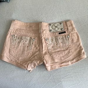 Miss Me Pink Bling Lowrise Shorts size 26